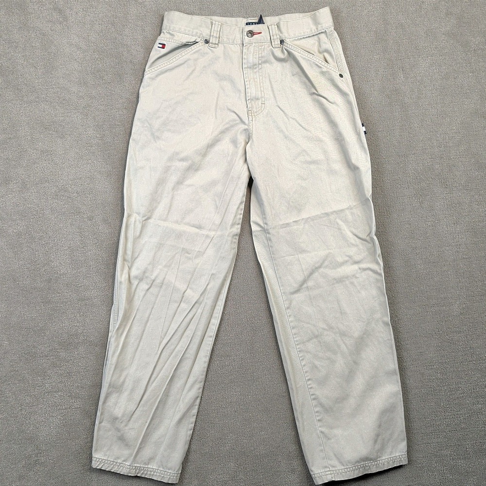 Tommy Hilfiger Carpenter Pants Womens 18 Khaki Tan Vintage Y2K Cotton Utility